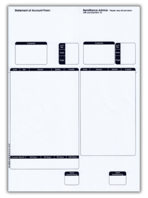 SE85S Custom Forms Sage 1-Part A4 Laser Statements 90gsm